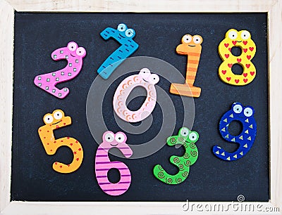 Blackboard with funny numbers Stock Photo