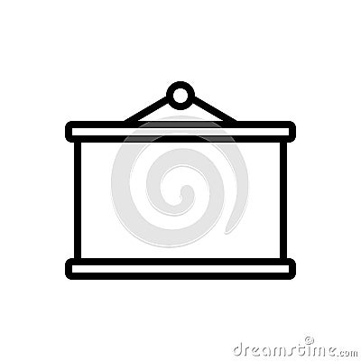 Black line icon for Blackboard, education and study Vector Illustration
