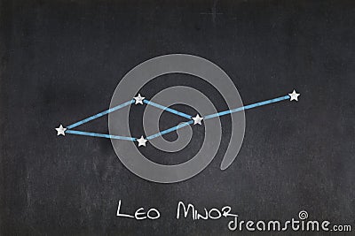 Leo Minor constellation drawn on a blackboard Stock Photo