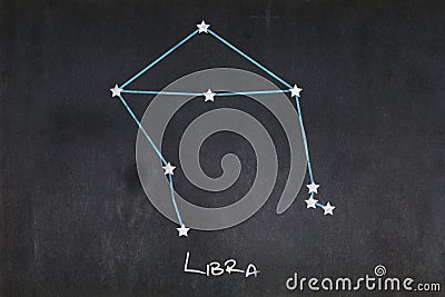 Libra constellation drawn on a blackboard Stock Photo