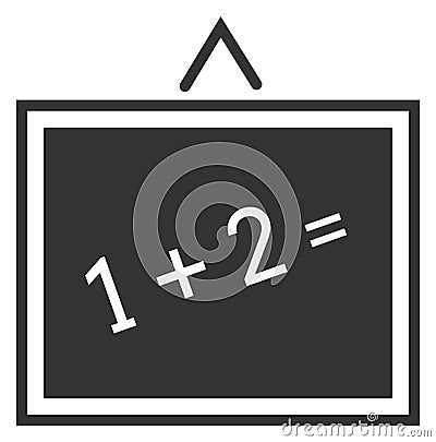 Blackboard with math example. Black school icon Vector Illustration