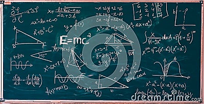 Blackboard with math lesson written on it Stock Photo