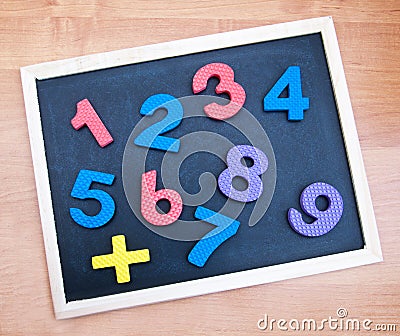 Blackboard with numbers Stock Photo