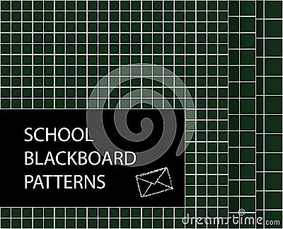 Blackboard pattern set. Squared seamless backgrounds Vector Illustration