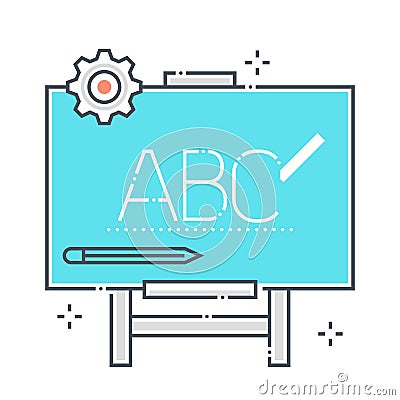 Blackboard related color line vector icon, illustration Vector Illustration