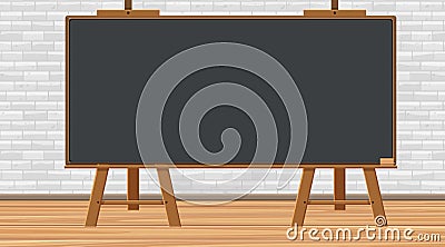 Blackboard template on the wall Cartoon Illustration