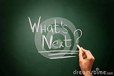 Blackboard with the text Whats next Stock Photo