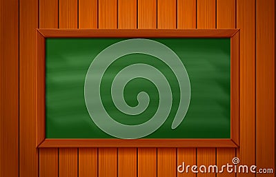 blackboard on wood background Vector Illustration