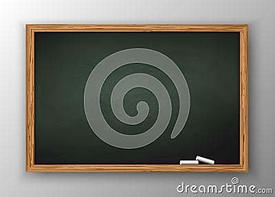 Blackboard with wooden frame Stock Photo