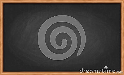 Blackboard in wooden frame Vector Illustration