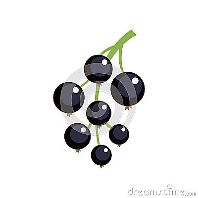 Blackcurrant icon flat isolated vector Vector Illustration