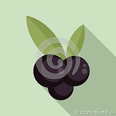 Blackcurrant icon, flat style Vector Illustration