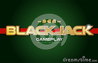 blackjack word text logo banner postcard design typography Vector Illustration