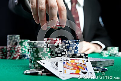 Blackjack in a casino Stock Photo