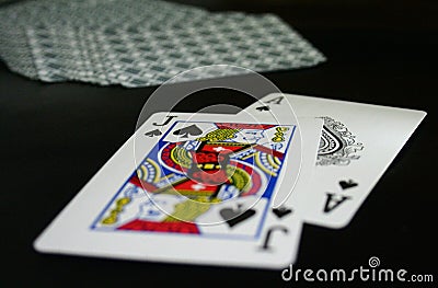 Blackjack hand Stock Photo