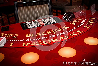 Blackjack Table Stock Photo