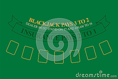 Blackjack table. top view Vector Illustration