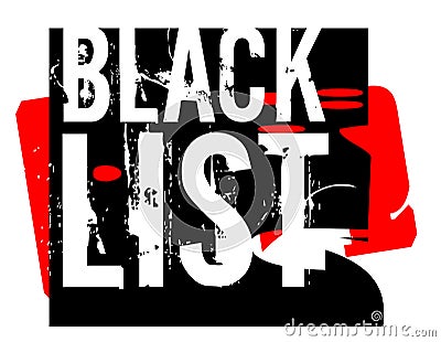 Blacklist sticker stamp Vector Illustration