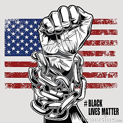 Black Lives Matter Drawing hand vector 13 Vector Illustration