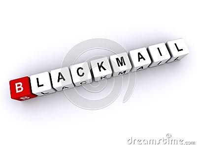 blackmail word block on white Stock Photo