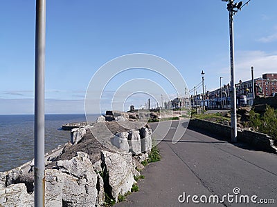 Blackpool promenade on bright clear morning Stock Photo
