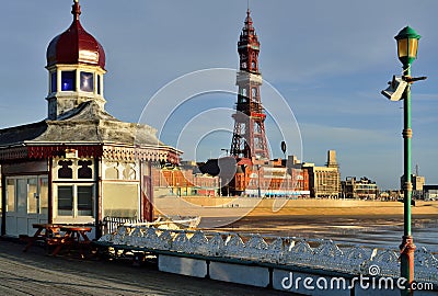 Blackpool Tower from North Pier Stock Photo