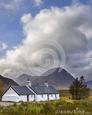 Blackrock Cottage in Glencoe, Scotland Editorial Stock Photo