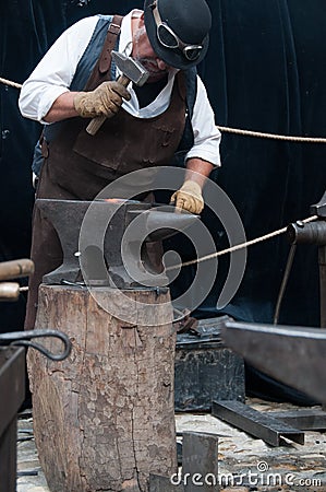 Blacksmith dressed up for heritage day,France Editorial Stock Photo