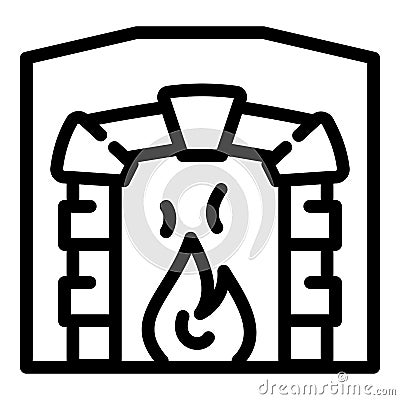 Blacksmith fireplace icon, outline style Vector Illustration