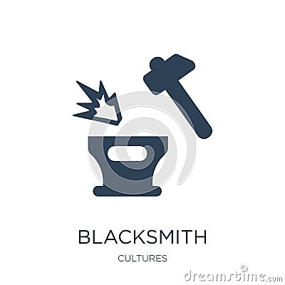 blacksmith icon in trendy design style. blacksmith icon isolated on white background. blacksmith vector icon simple and modern Vector Illustration