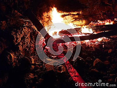 Blacksmith forging an elven sword at the sea Stock Photo