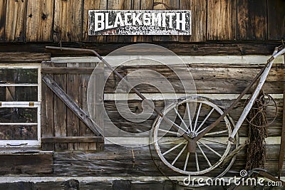 Blacksmith Shop Facade, Huntsville, Ontario Editorial Stock Photo