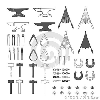 Blacksmith tools Vector Illustration