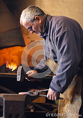 Blacksmith at work Stock Photo