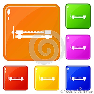 Blacksmiths clamp icons set vector color Vector Illustration