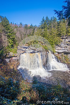 Blackwater Falls in Blackwater State Park West Virginia Stock Photo