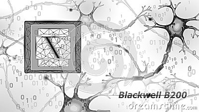 Blackwell New Innovation Technology AI Chip Editorial vector NVIDIA AI Conference GTC California - 19 March 2024 Vector Illustration