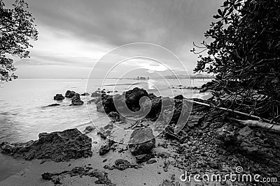 Blackwhite photos panorama of bintan island wonderful indonesia Stock Photo