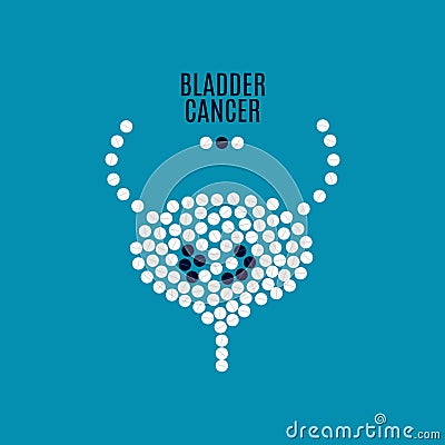 Bladder cancer pills medical poster Vector Illustration