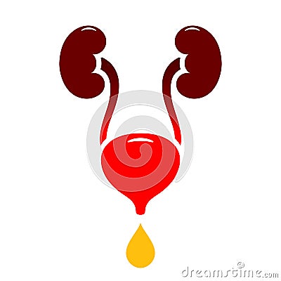 Bladder infection and urinary incontinence icon Vector Illustration