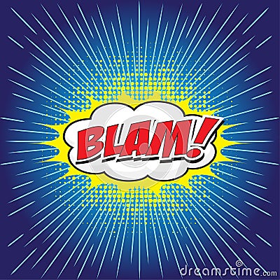 BLAM! comic word. Vector Illustration