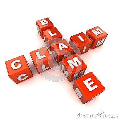 Blame Claim Crossword Concept Stock Photo