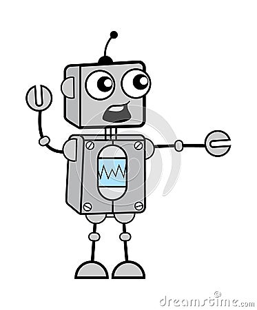 Blaming Robot Cartoon Stock Photo