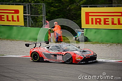 Blancpain GT Series Ferrari 458 Italia racing at Monza Editorial Stock Photo