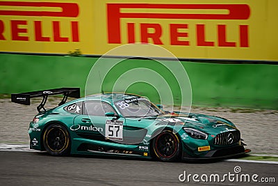 Blancpain GT Series Mercedes-AMG GT3 racing at Monza Editorial Stock Photo