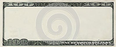 blank 100 Dollars bank note with copyspace Stock Photo