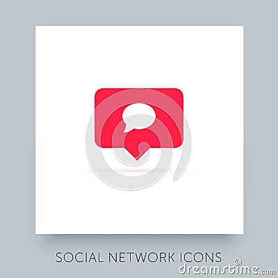 Social network app icon. UX UI design tooltip element. Instagram notification vector icon. Vector Illustration