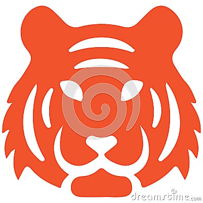 Tiger drawing for the kids, roar of tiger, wildlife or wild animal, the sign of power and danger Vector Illustration