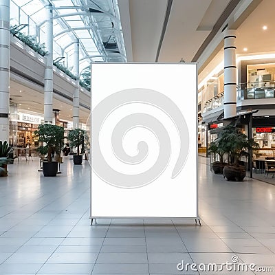 Blank advertising board in a shopping center or business complex with copyspace Stock Photo