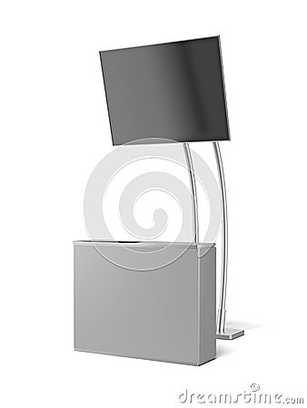 Blank advertising module with tv panel Stock Photo